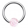 Piercing micro-bcr 25 - Boule paillettes roses