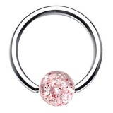 Piercing micro-bcr 25 - Boule paillettes rouges