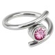 Piercing anneau 1,2mm 19 - Style spirale cristal rose