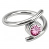Piercing anneau 1,2mm 19 - Style spirale cristal rose