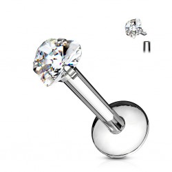 Piercing micro-labret 59 - Cristal cœur transparent
