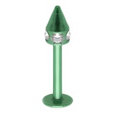 Piercing micro-labret 73 - Plaqué-titane néon vert pointe cristaux