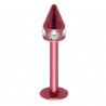 Piercing micro-labret 73 - Plaqué-titane néon rouge pointe cristaux