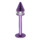 Piercing micro-labret 73 - Plaqué-titane néon lilas pointe cristaux