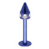 Piercing micro-labret 73 - Plaqué-titane néon bleu pointe cristaux