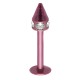 Piercing micro-labret 73 - Plaqué-titane néon rose pointe cristaux