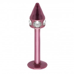 Piercing micro-labret 73 - Plaqué-titane néon rose pointe cristaux