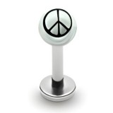 Piercing micro-labret UV 51 - Boule peace and love transparente