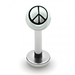 Piercing micro-labret UV 51 - Boule peace and love transparente