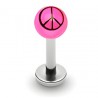 Piercing micro-labret UV 51 - Boule peace and love rose
