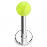 Piercing micro-labret acry 19 - Boule marbrée vert-pomme