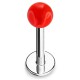 Piercing micro-labret acry 19 - Boule marbrée rouge