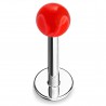Piercing micro-labret acry 19 - Boule marbrée rouge