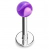 Piercing micro-labret acry 19 - Boule marbrée lilas