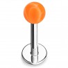 Piercing micro-labret acry 19 - Boule marbrée orange