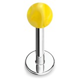 Piercing micro-labret acry 19 - Boule marbrée jaune