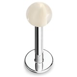 Piercing micro-labret acry 19 - Boule marbrée transparente