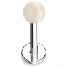 Piercing micro-labret acry 19 - Boule marbrée transparente