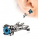 Piercing oreille original 28 - Gris œil de dragon bleu