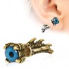 Piercing oreille original 28 - Jaune œil de dragon bleu