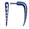 Piercing labret 134 - Talon bleu pointe courbe avec étoiles