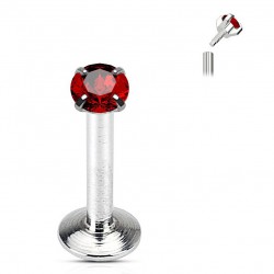 Piercing micro-labret 57 - Cristal rond rouge
