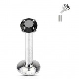 Piercing micro-labret 57 - Cristal rond noir