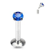 Piercing micro-labret 57 - Cristal rond bleu
