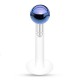Piercing micro-labret téflon 66 - Boule plaqué-titane bleue