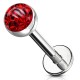 Piercing micro-labret 63 - Boule férido époxy rouge