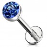 Piercing micro-labret 63 - Boule férido époxy bleue