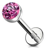 Piercing micro-labret 63 - Boule férido époxy rose