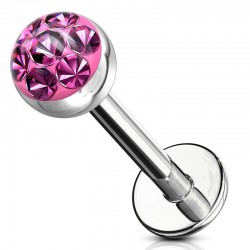 Piercing micro-labret 63 - Boule férido époxy rose