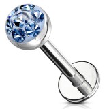 Piercing micro-labret 63 - Boule férido époxy bleu-clair