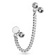 Chaine pour oreille 36 - Cercle et cristal transparent