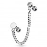 Chaine pour oreille 36 - Cercle et cristal transparent