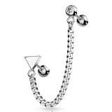 Chaine pour oreille 36 - Triangle et cristal transparent