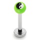 Piercing labret UV 20 - Boule vert-pomme yin-yang
