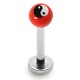 Piercing labret UV 20 - Boule rouge yin-yang