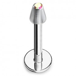 Piercing micro-labret 74 - Pointe cristal aurora