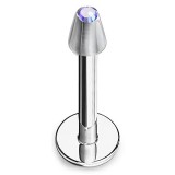 Piercing micro-labret 74 - Pointe cristal bleu