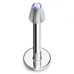 Piercing micro-labret 74 - Pointe cristal bleu