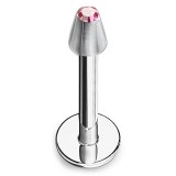 Piercing micro-labret 74 - Pointe cristal rose
