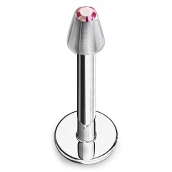 Piercing micro-labret 74 - Pointe cristal rose