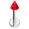 Piercing micro-labret acrylique 25 - Pointe rouge paillettes