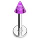 Piercing micro-labret acrylique 25 - Pointe lilas paillettes