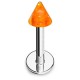 Piercing micro-labret acrylique 25 - Pointe orange paillettes