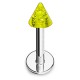 Piercing micro-labret acrylique 25 - Pointe jaune paillettes