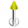 Piercing micro-labret acrylique 25 - Pointe jaune paillettes