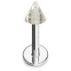 Piercing micro-labret acrylique 25 - Pointe transparente paillettes